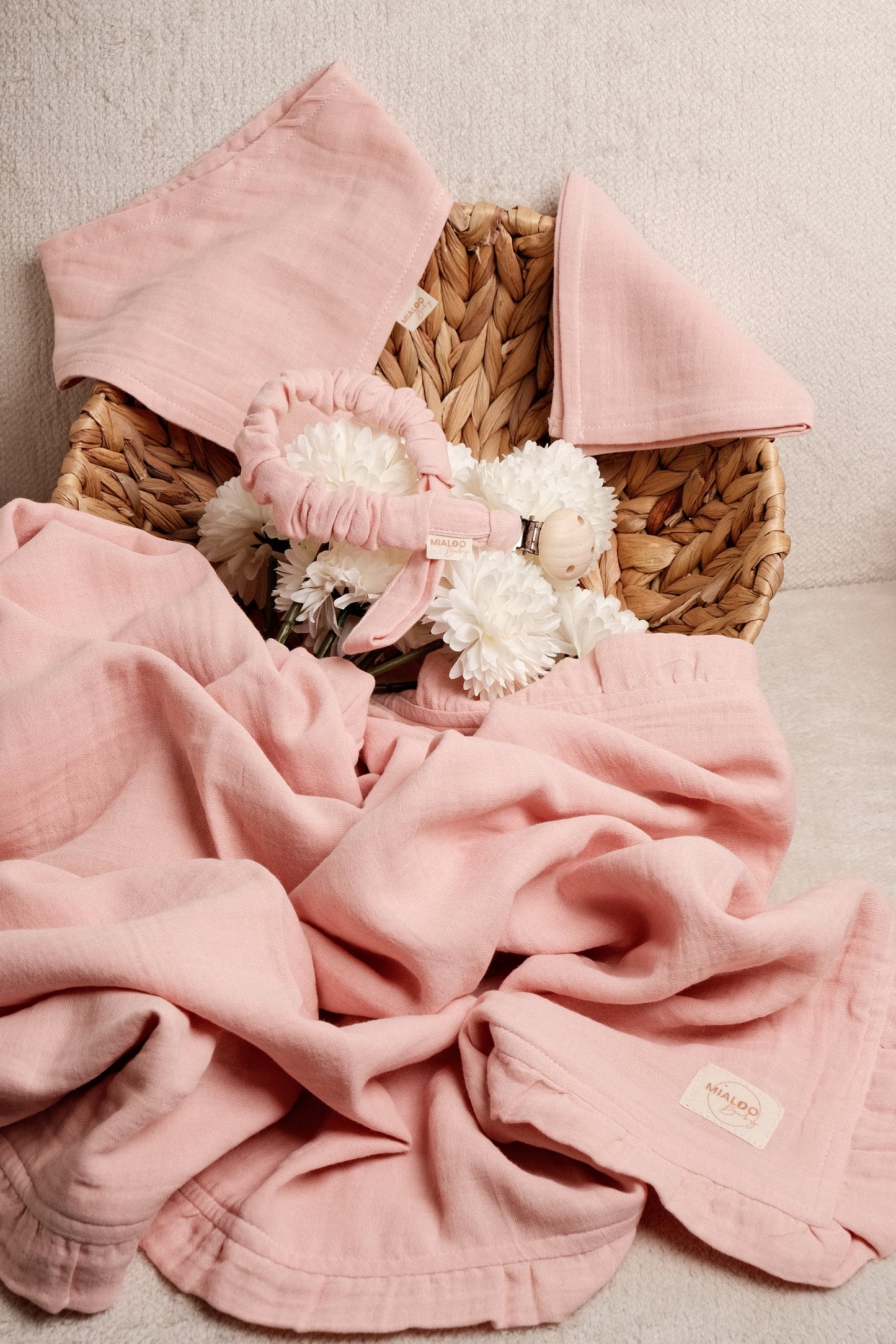 Musselin Set Baby Pink 4-lagig