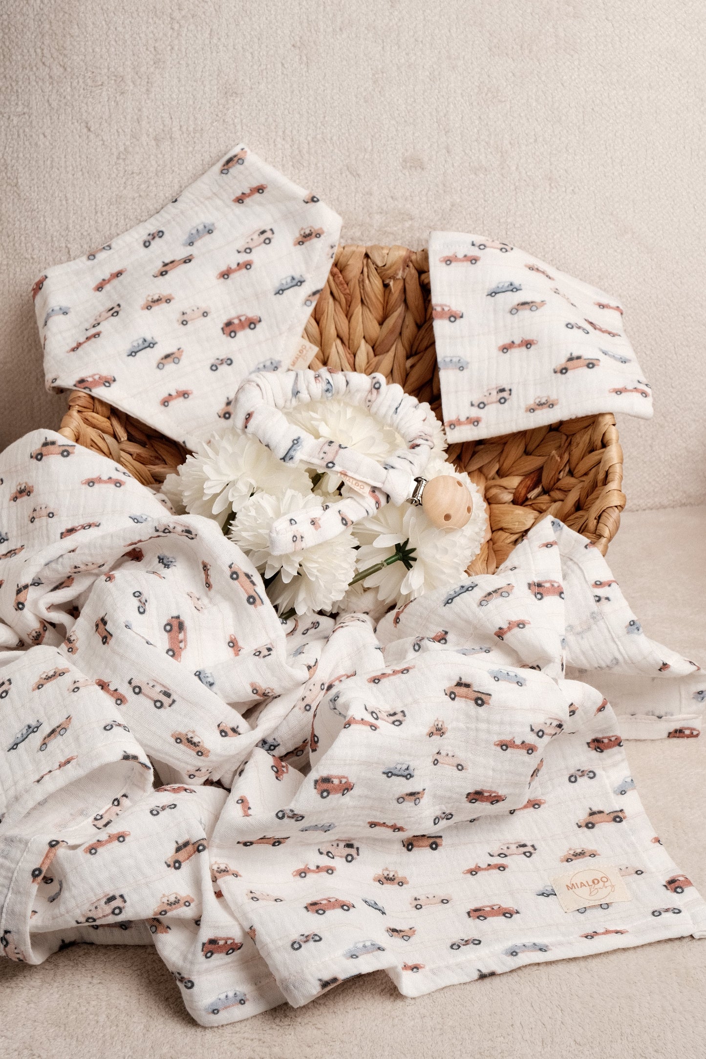 Musselin Set Tiny Wheels 2-lagig