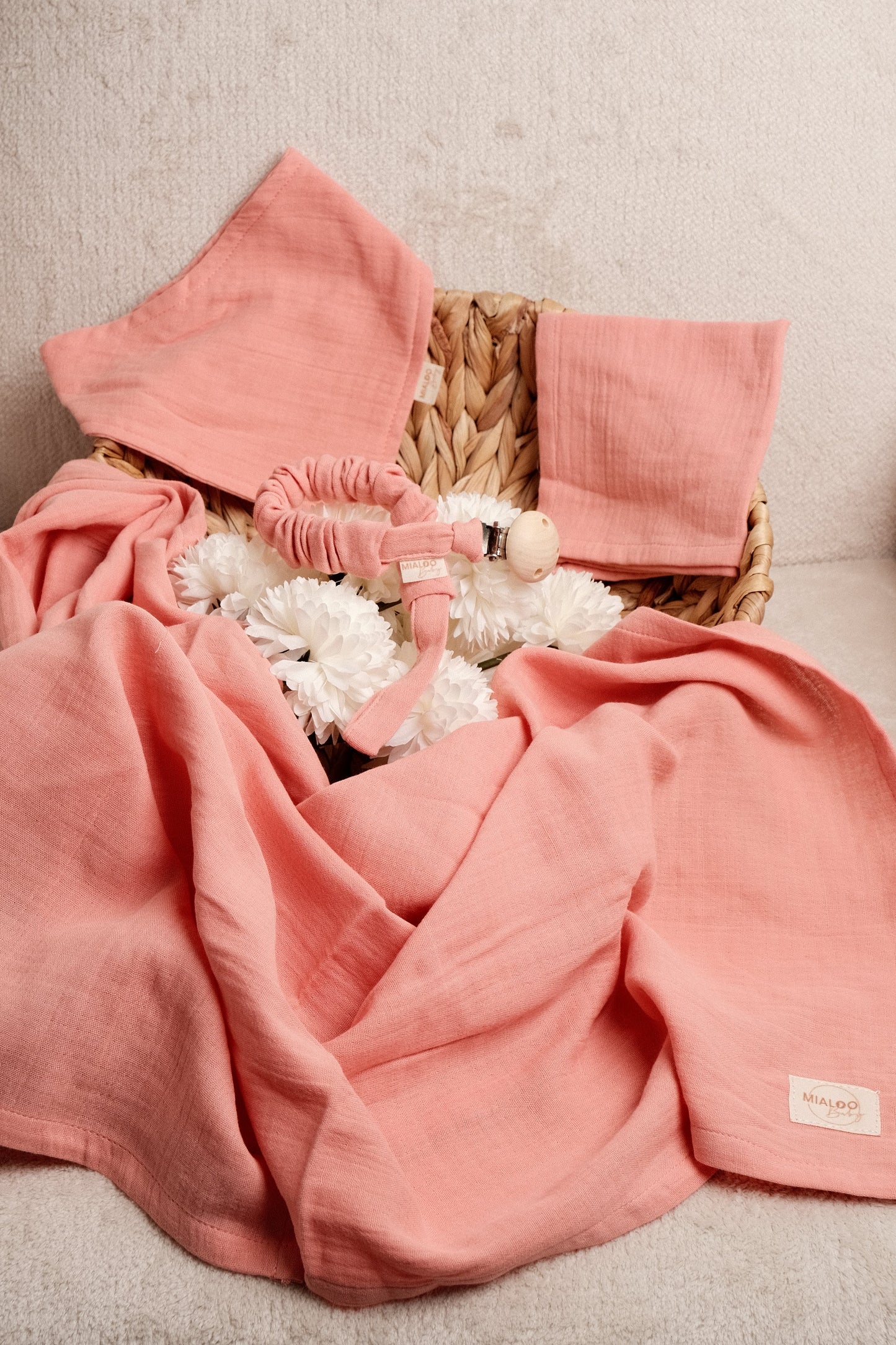 Musselin Set Peachy Pink 2-lagig