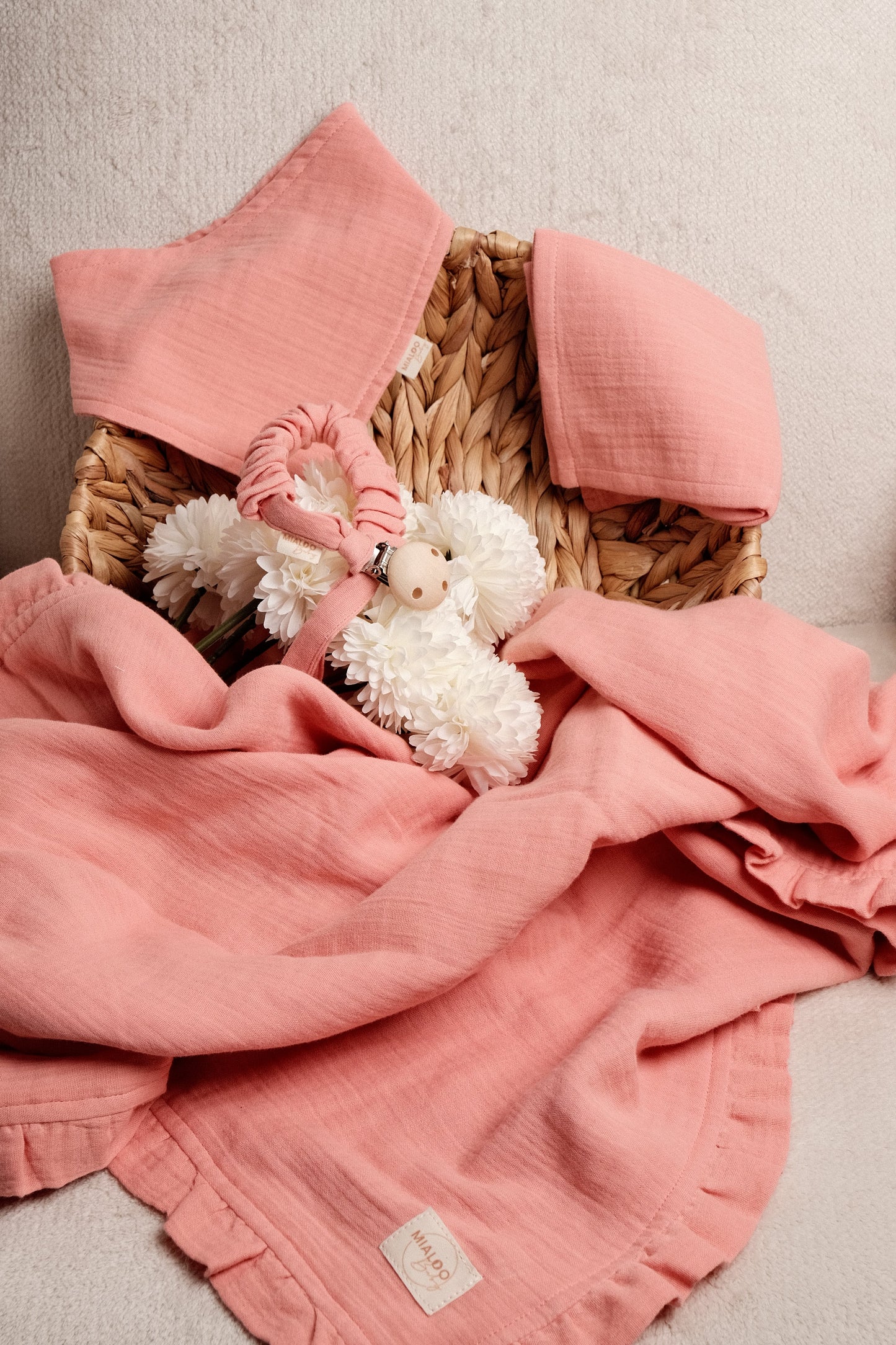 Musselin Set Peachy Pink 4-lagig