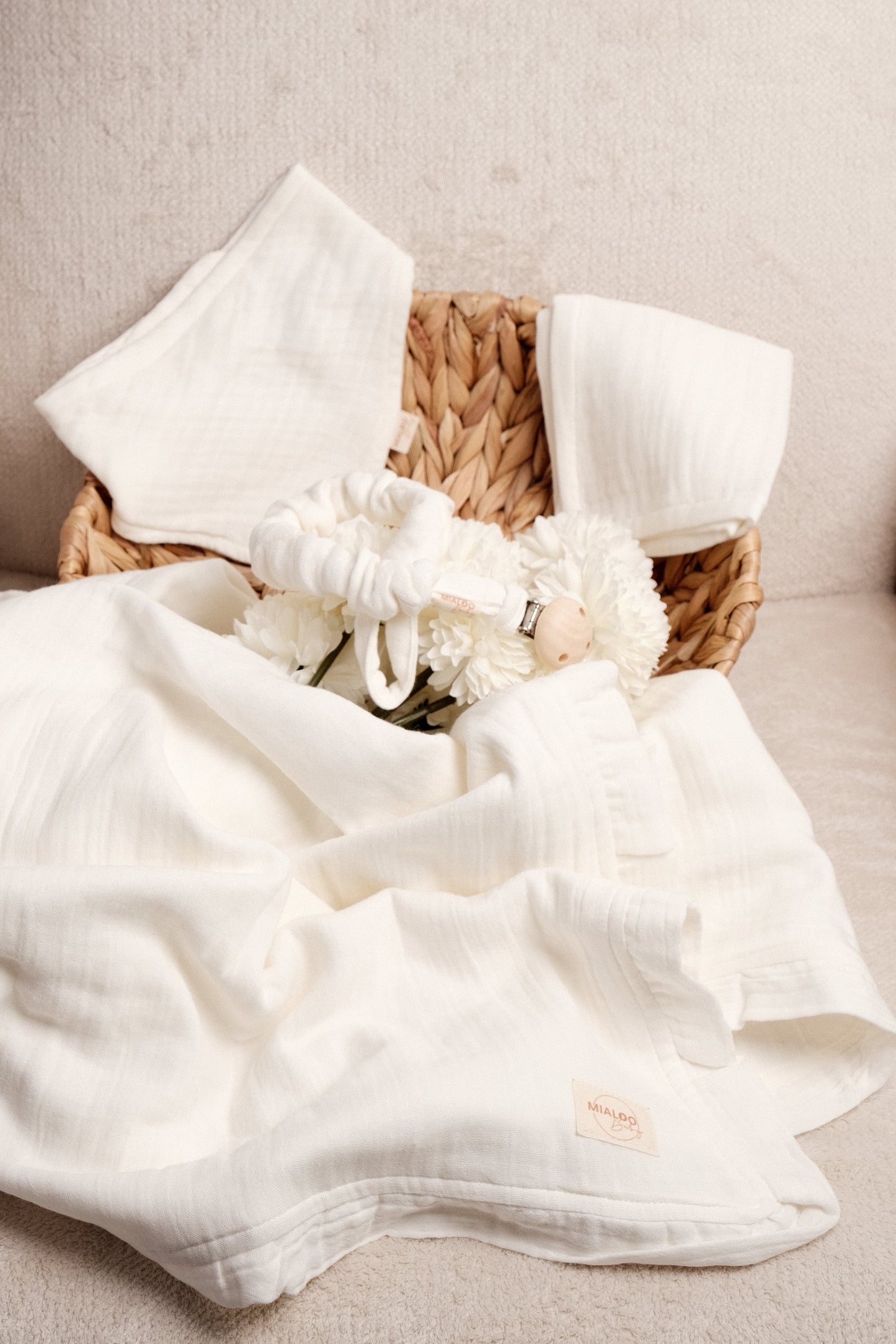 Musselin Set Creme 4-lagig