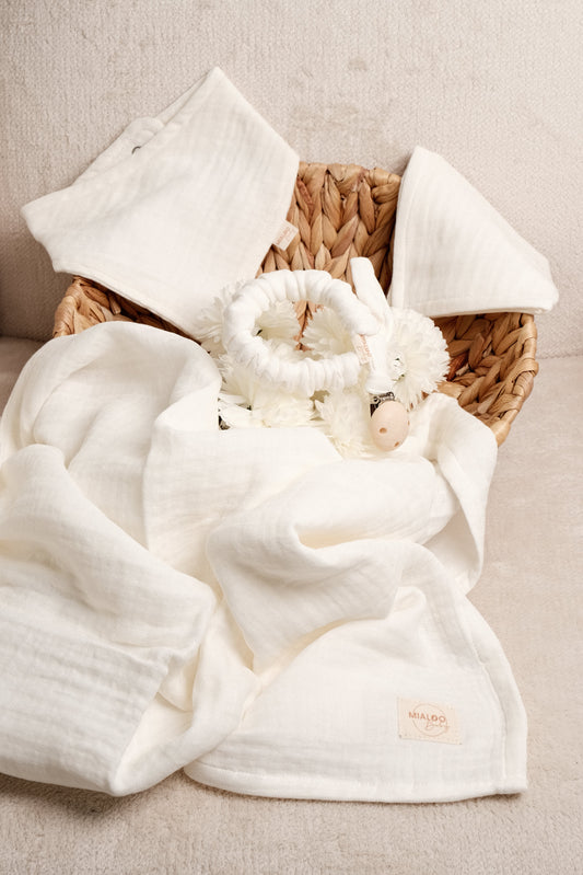 Musselin Set Creme 2-lagig